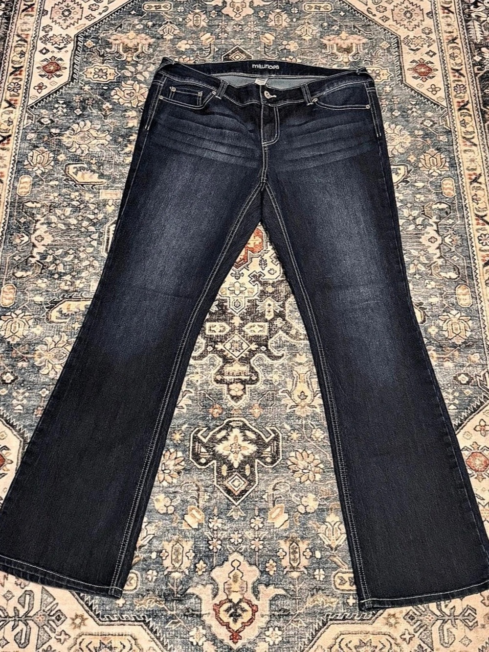 Women's Maurices Boot Cut Jeans Blue Waist 18 LONG